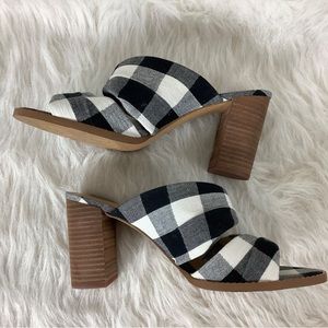 Madewell “Alexandria Mule” Checkered Block Heel